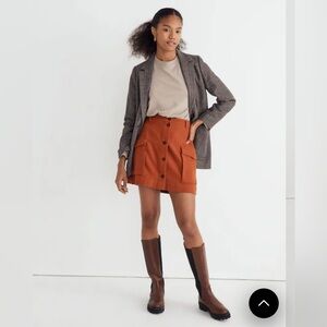 Madewell Burnt Orange Mini Skirt with Pockets